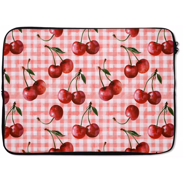 Laptophoes - Kersen - Blokken - Rood — 1