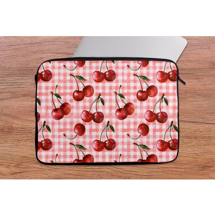 Laptophoes - Kersen - Blokken - Rood — 2
