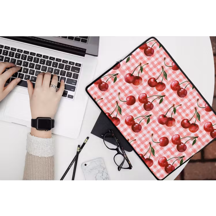 Laptophoes - Kersen - Blokken - Rood — 3