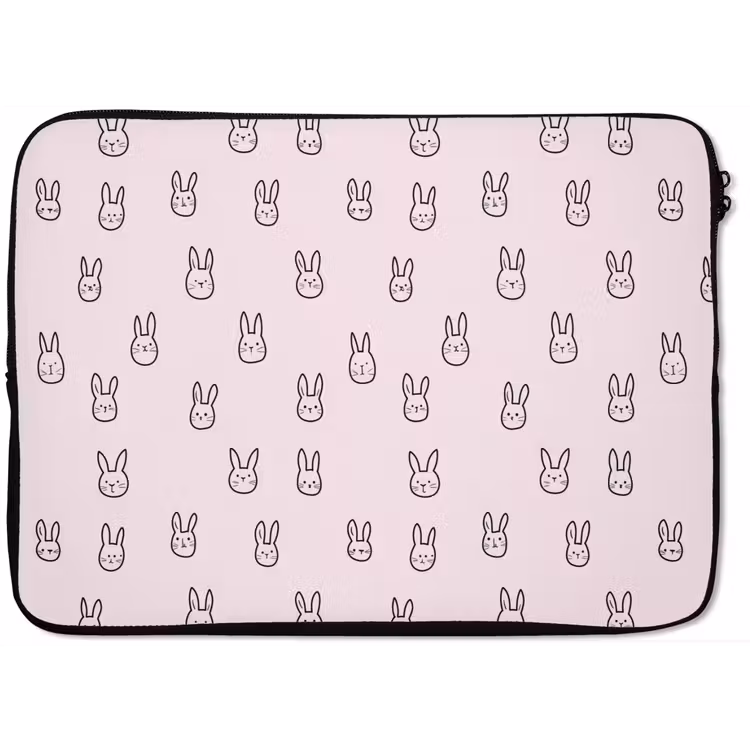 Laptophoes - Konijnen - Minimalistisch - Roze — 1