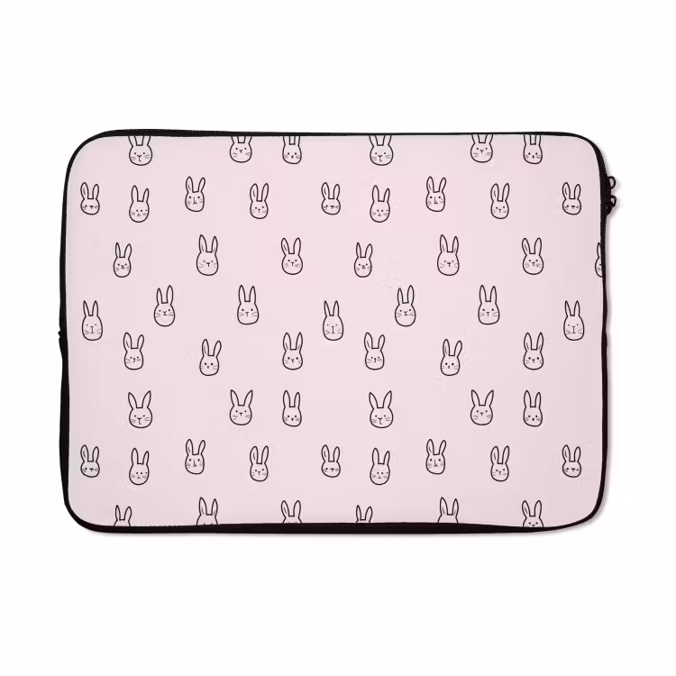Laptophoes - Konijnen - Minimalistisch - Roze — 5