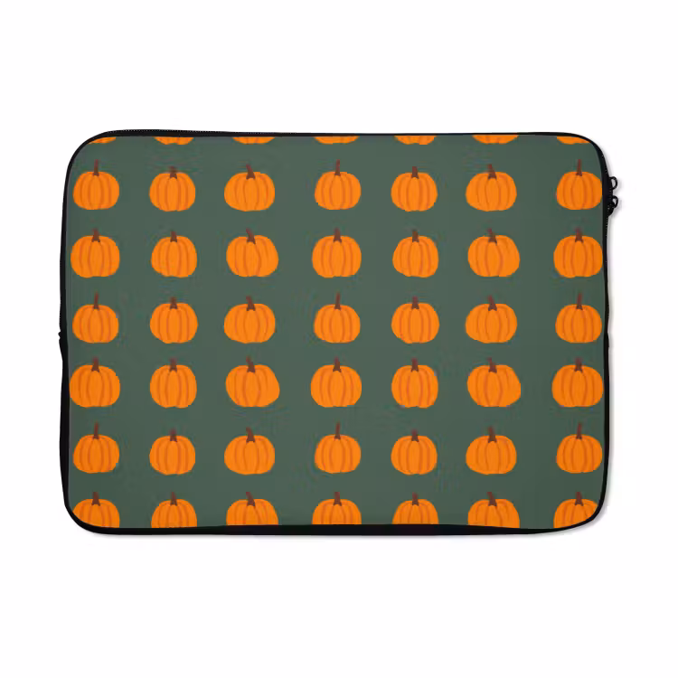 Laptophoes - Pompoen - Patroon - Oranje — 5