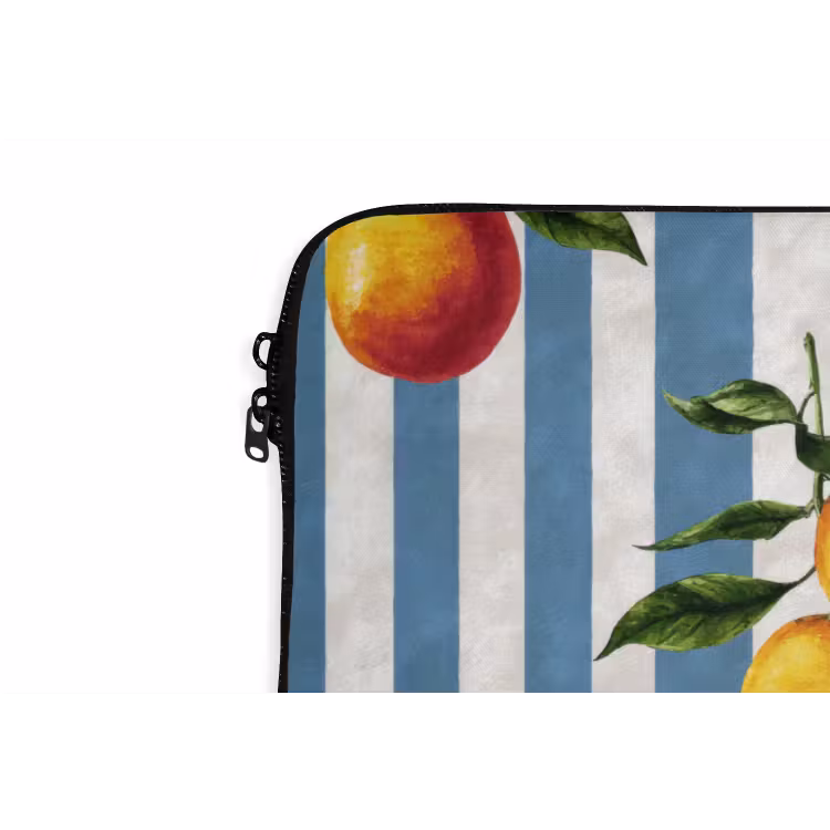 Laptophoes - Strepen - Citroen - Blauw — 6
