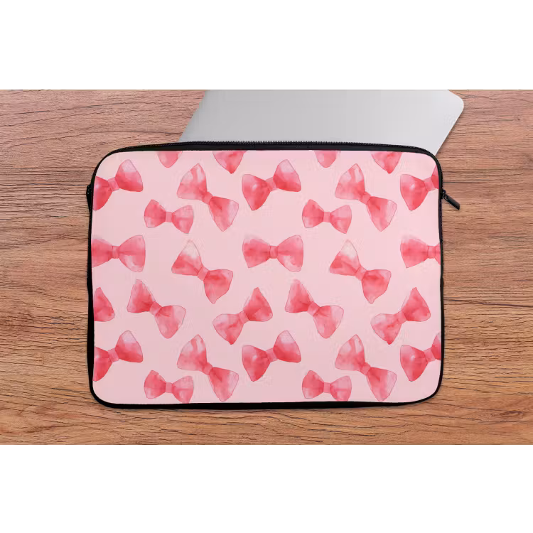 Laptophoes - Strikken - Aquarel - Roze — 2