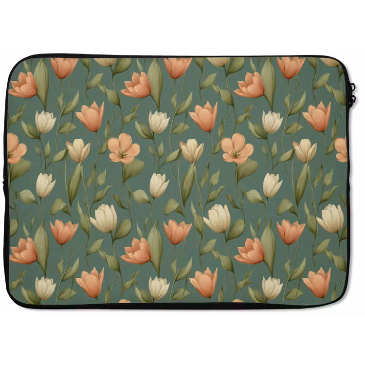 Laptophoes - Tulpen - Botanisch - Groen — 1