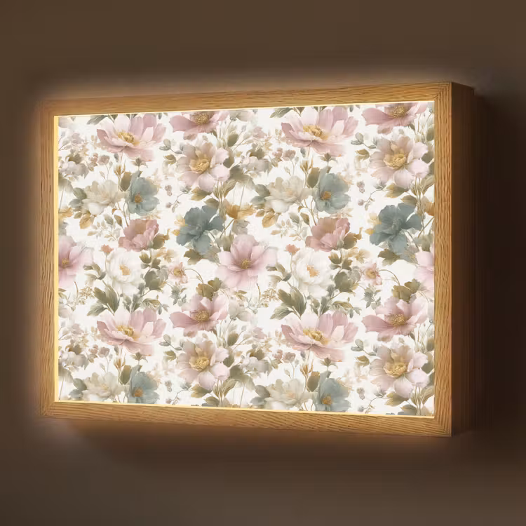 Lightbox - Wandlamp - Bloemen - Patroon - Pastel — 1