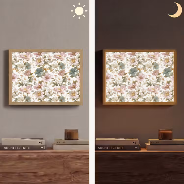 Lightbox - Wandlamp - Bloemen - Patroon - Pastel — 6