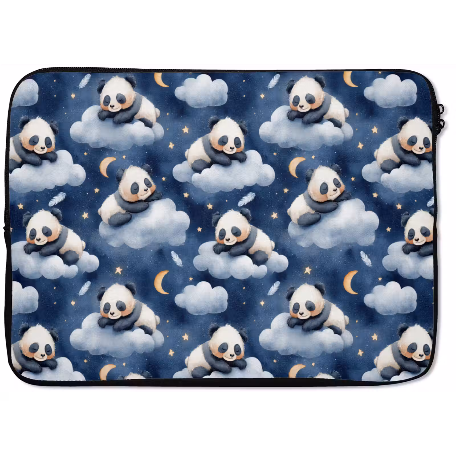 Laptophoes - Panda's - Slapen - Blauw — 1