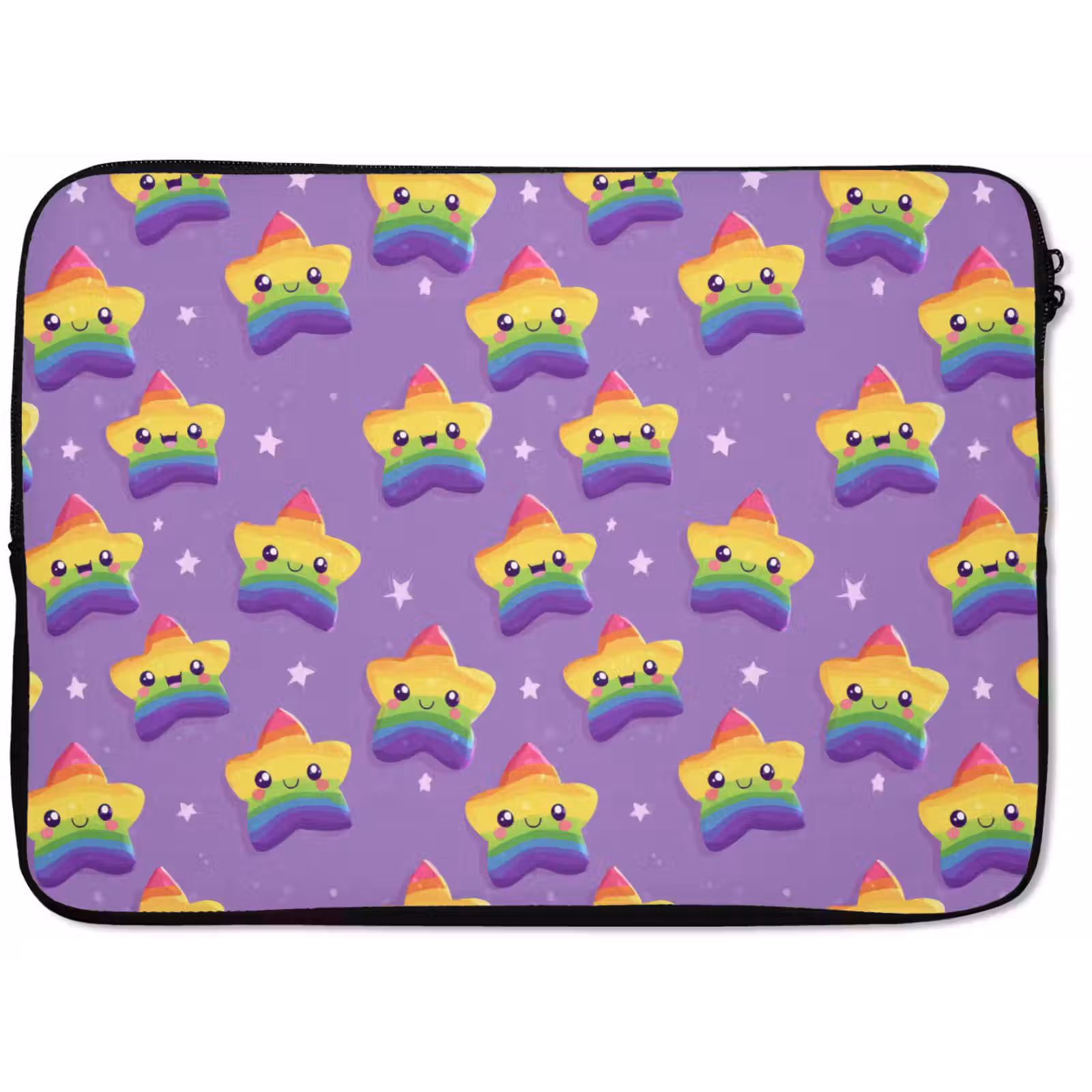 Laptophoes - Sterren - Regenboog - Paars — 1