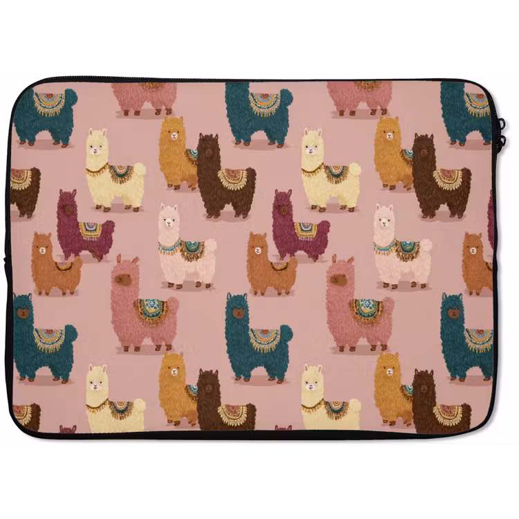 Laptophoes - Alpaca's - Patroon - Kleurrijk — 1