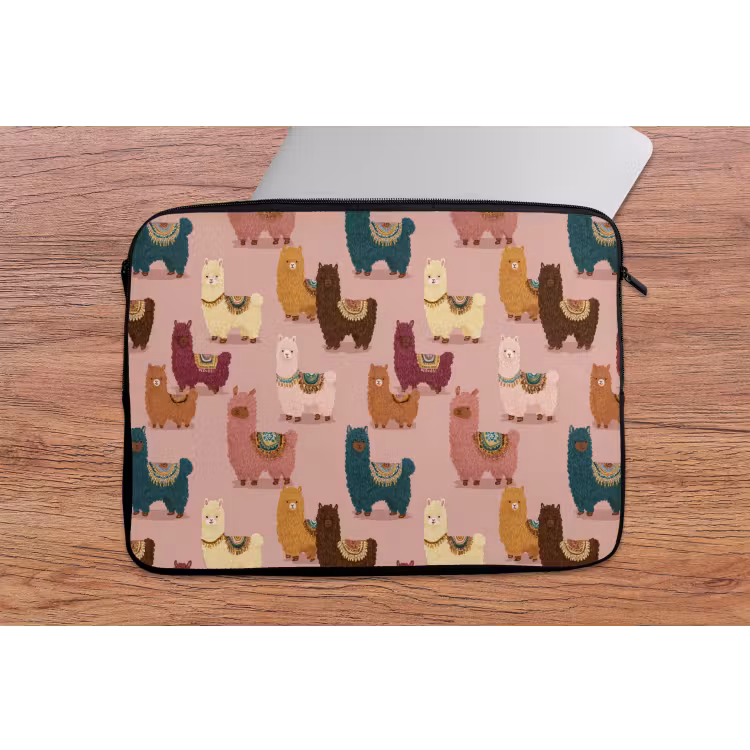 Laptophoes - Alpaca's - Patroon - Kleurrijk — 2