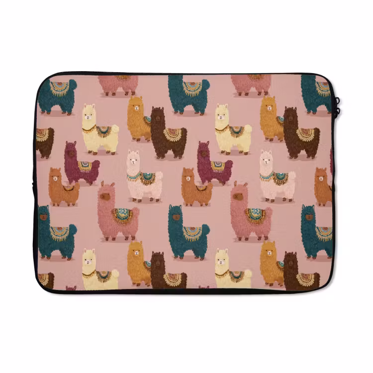 Laptophoes - Alpaca's - Patroon - Kleurrijk — 5