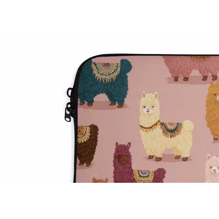 Laptophoes - Alpaca's - Patroon - Kleurrijk — 6