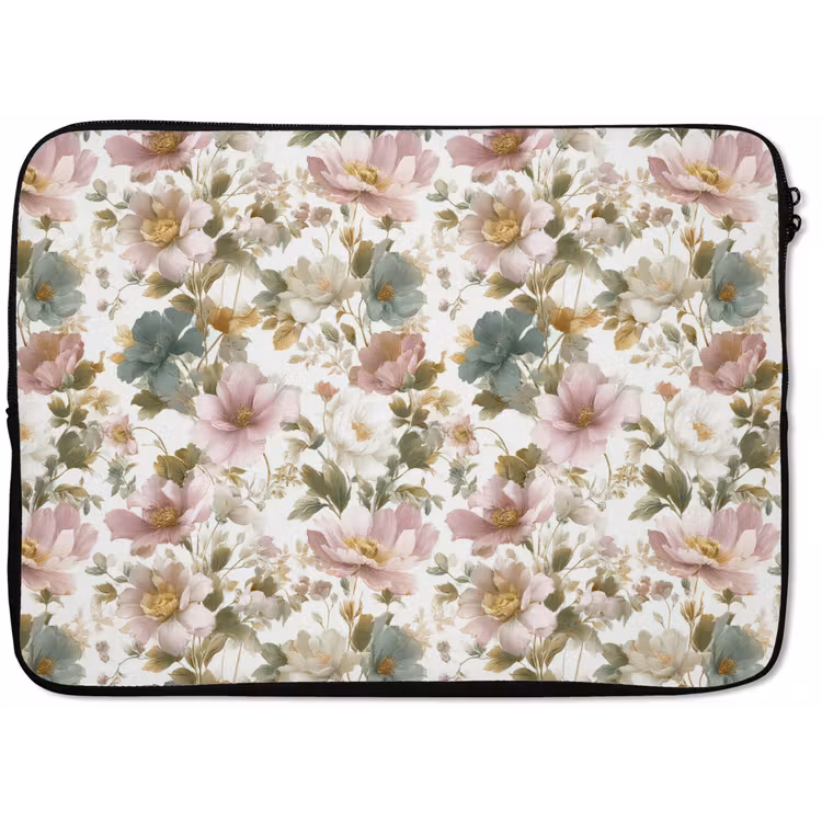 Laptophoes - Bloemen - Patroon - Pastel — 1