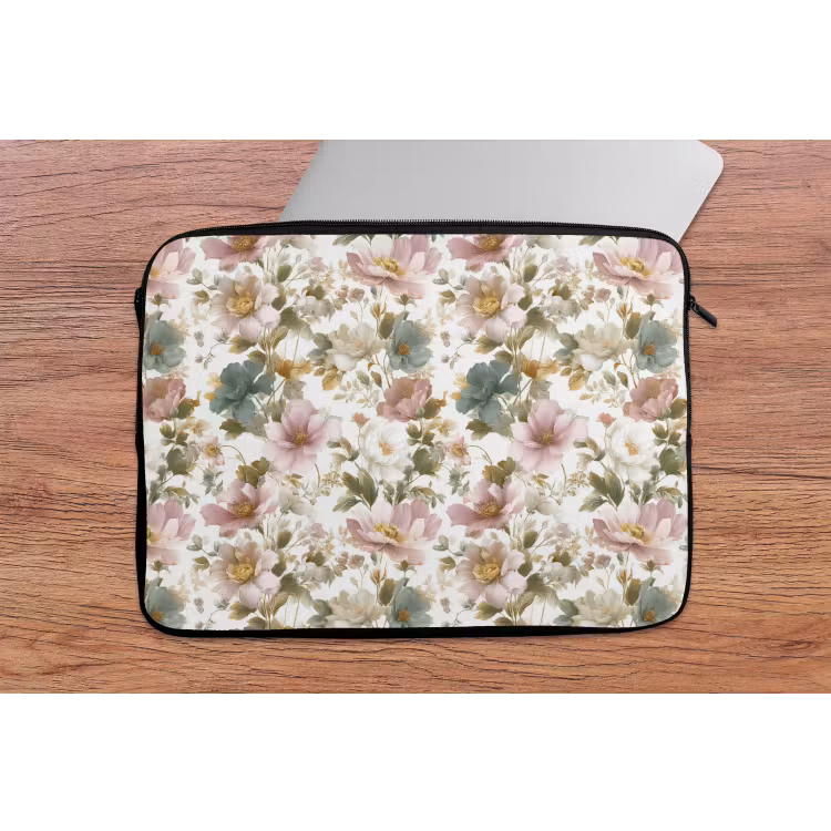 Laptophoes - Bloemen - Patroon - Pastel — 2