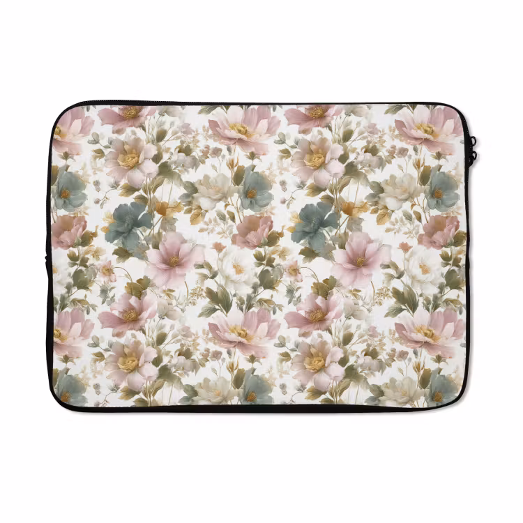 Laptophoes - Bloemen - Patroon - Pastel — 5