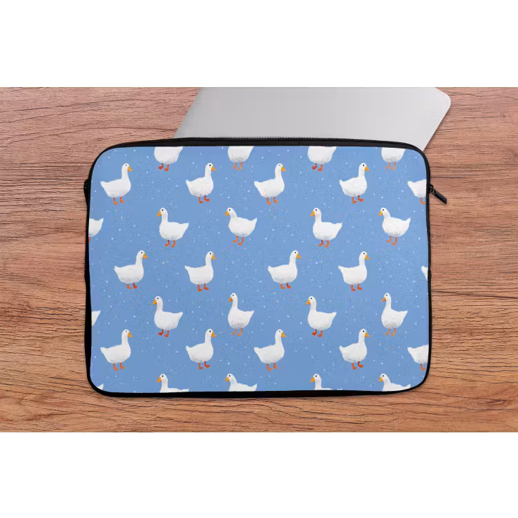 Laptophoes - Ganzen - Elegant - Blauw — 2