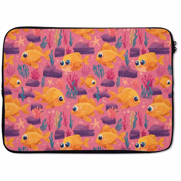 Laptophoes - Goudvissen - Koraal - Kleurrijk — 1