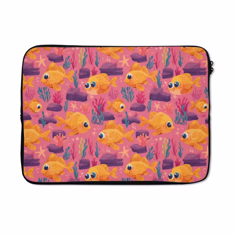 Laptophoes - Goudvissen - Koraal - Kleurrijk — 5