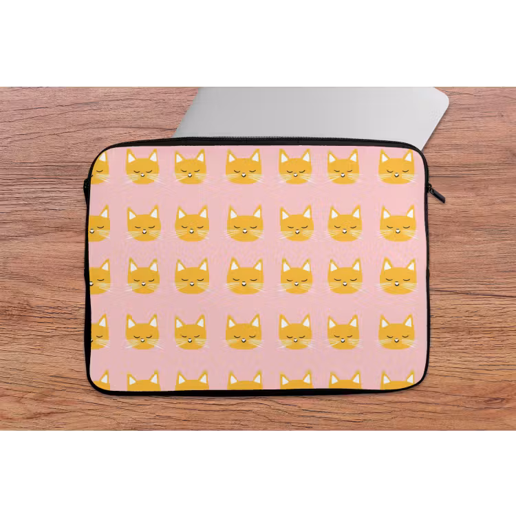 Laptophoes - Katten - Patroon - Roze — 2