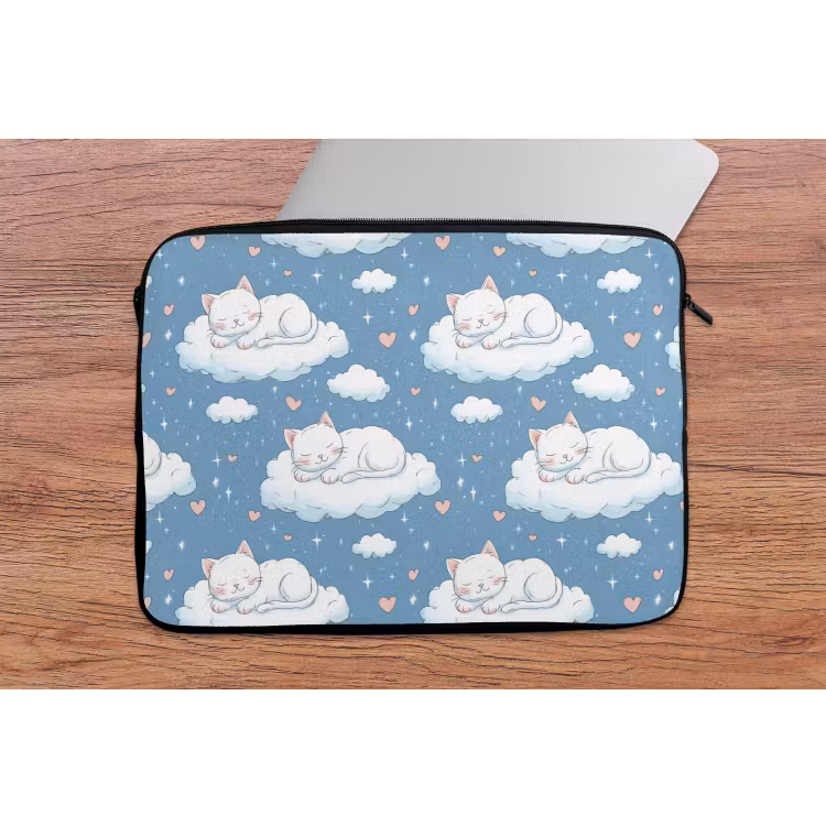 Laptophoes - Kitten - Wolken - Blauw — 2