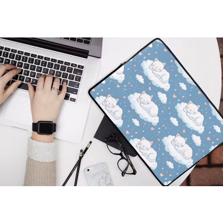 Laptophoes - Kitten - Wolken - Blauw — 3