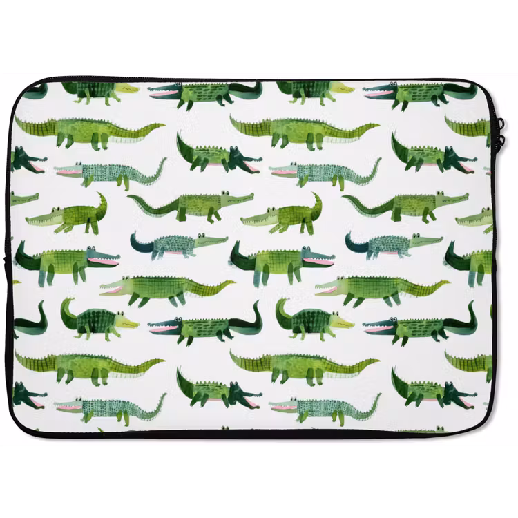Laptophoes - krokodillen - Speels - Groen — 1