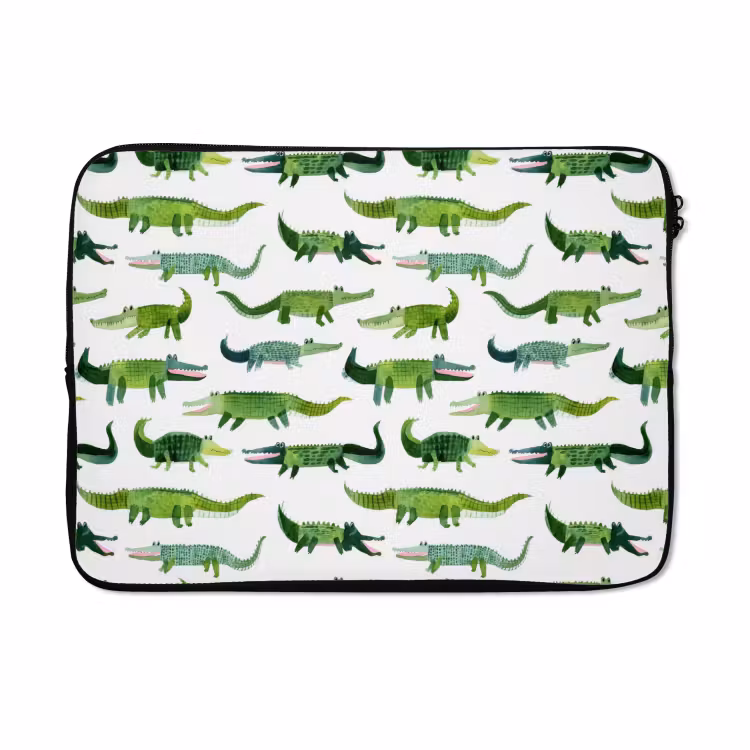 Laptophoes - krokodillen - Speels - Groen — 5