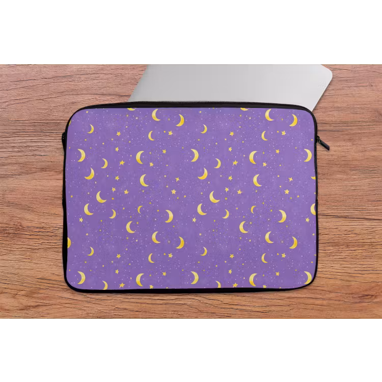 Laptophoes - Manen - Sterren - Paars — 2