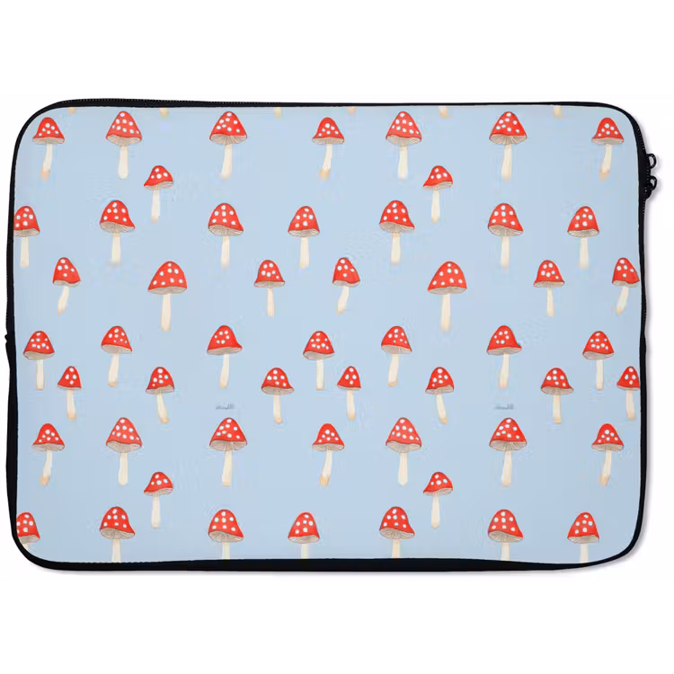 Laptophoes - Paddenstoel -Sprookje - Blauw — 1