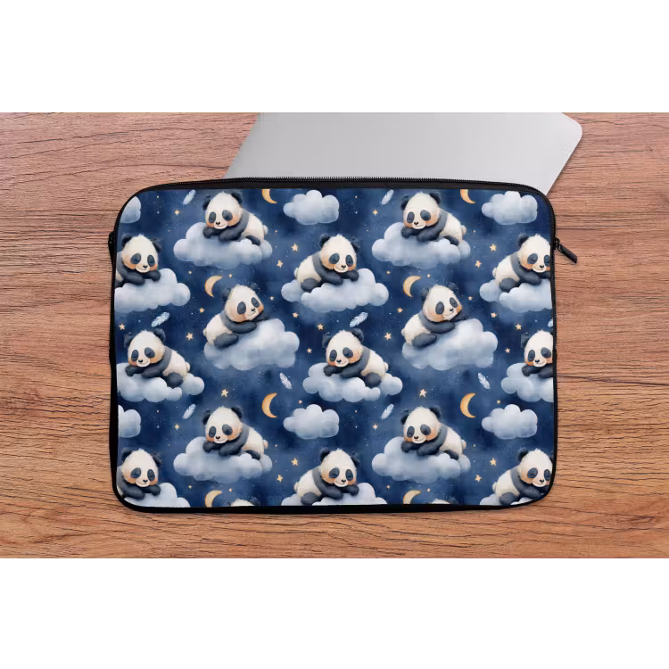 Laptophoes - Panda's - Slapen - Blauw — 2