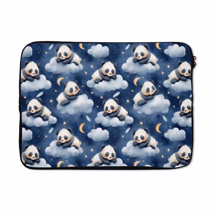 Laptophoes - Panda's - Slapen - Blauw — 5