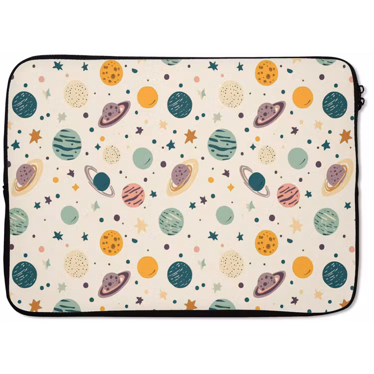 Laptophoes - Planeten - Retro - Kleurrijk — 1