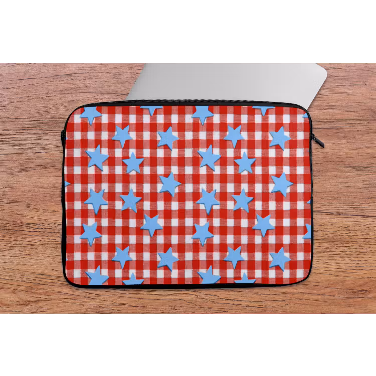 Laptophoes - Ruit - Sterren - Rood — 2