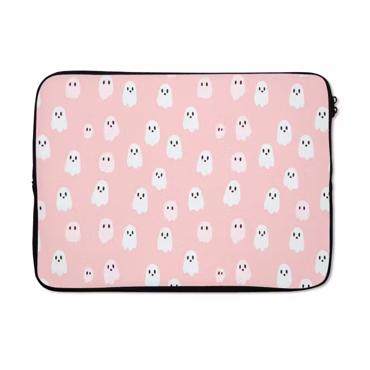 Laptophoes - Spookjes - Patroon - Roze — 5