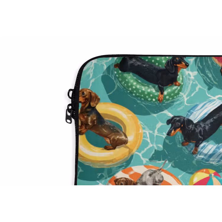 Laptophoes - Teckels - Zwembad - Kleurrijk — 6