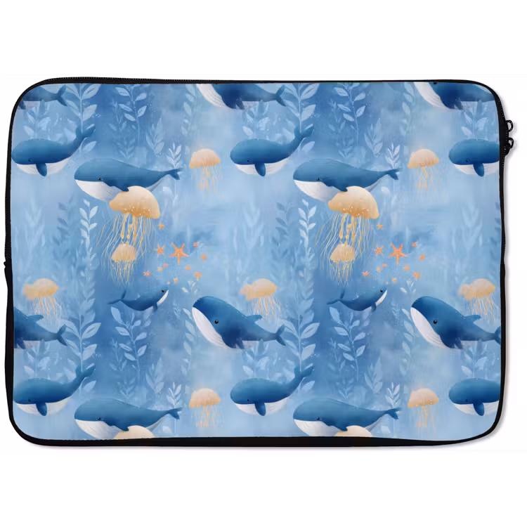 Laptophoes - Walvissen - Oceaan - Blauw — 1