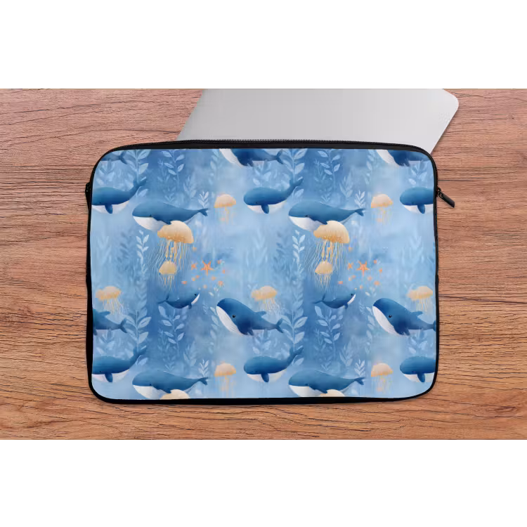 Laptophoes - Walvissen - Oceaan - Blauw — 2