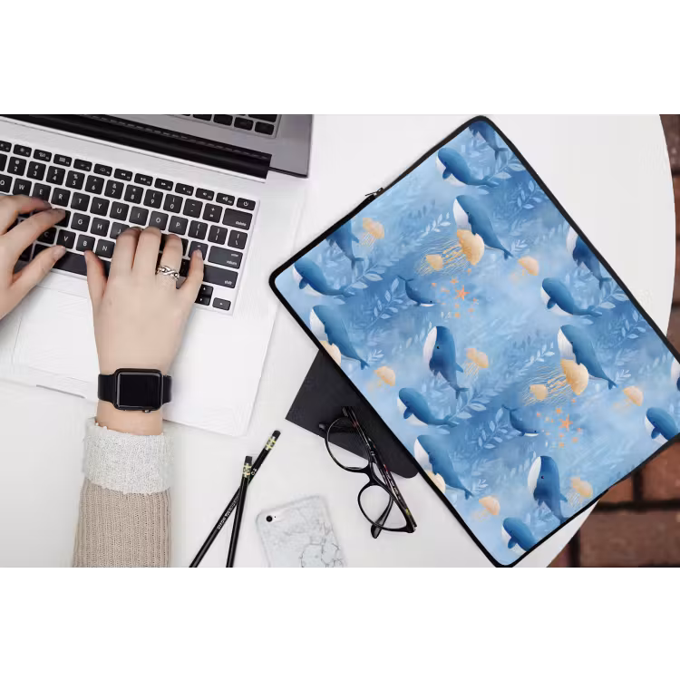 Laptophoes - Walvissen - Oceaan - Blauw — 3