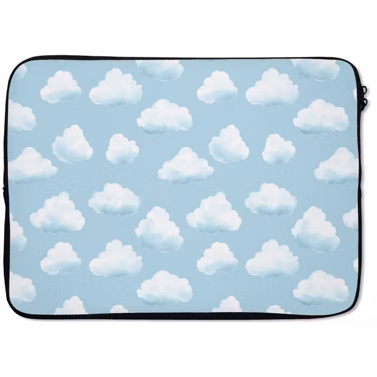 Laptophoes - Wolken - Illustratie - Blauw — 1
