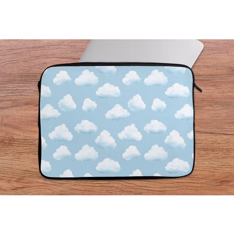 Laptophoes - Wolken - Illustratie - Blauw — 2