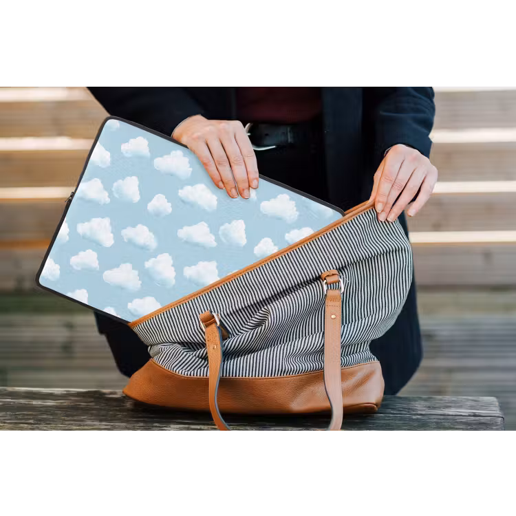 Laptophoes - Wolken - Illustratie - Blauw — 4