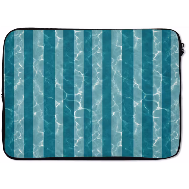 Laptophoes - Zwembad - Strepen - Groen — 1