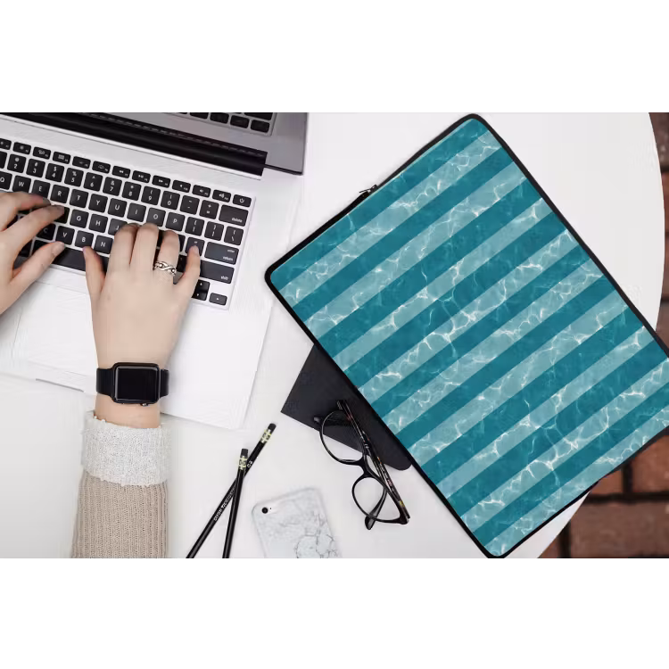Laptophoes - Zwembad - Strepen - Groen — 3