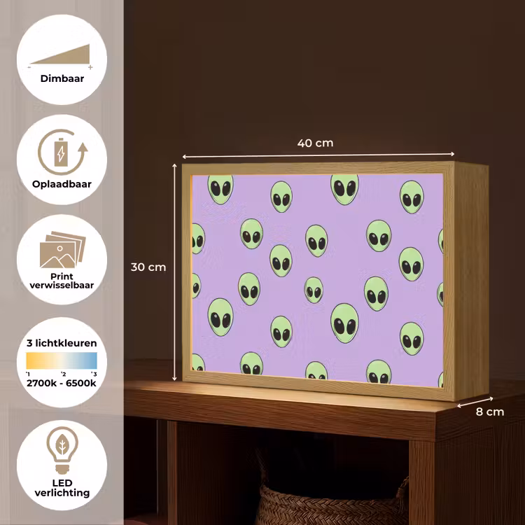 Lightbox - Wandlamp - Alien - Retro - Lila — 10