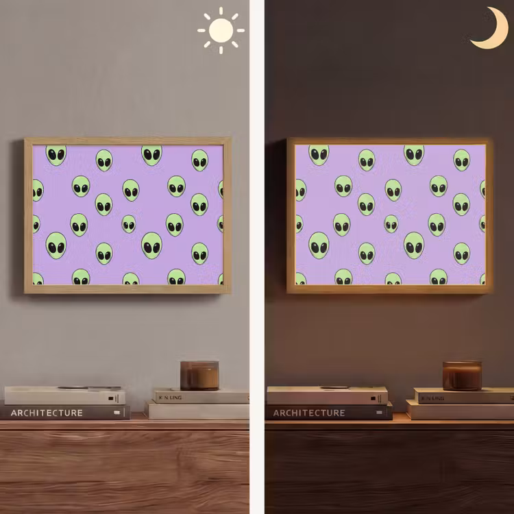 Lightbox - Wandlamp - Alien - Retro - Lila — 6