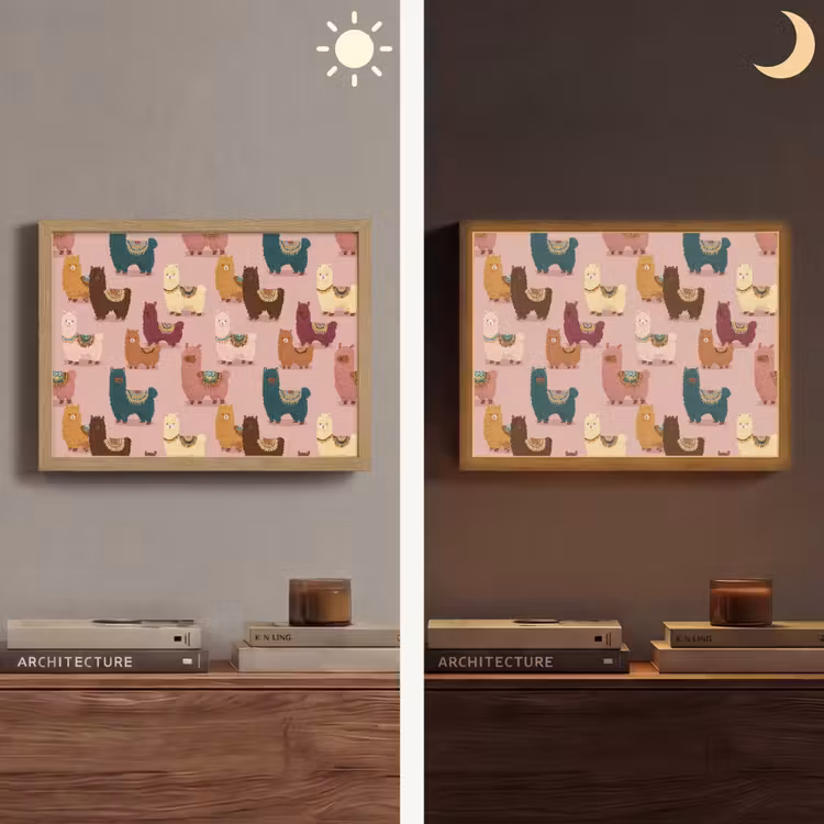 Lightbox - Wandlamp - Alpaca's - Patroon - Kleurrijk — 6
