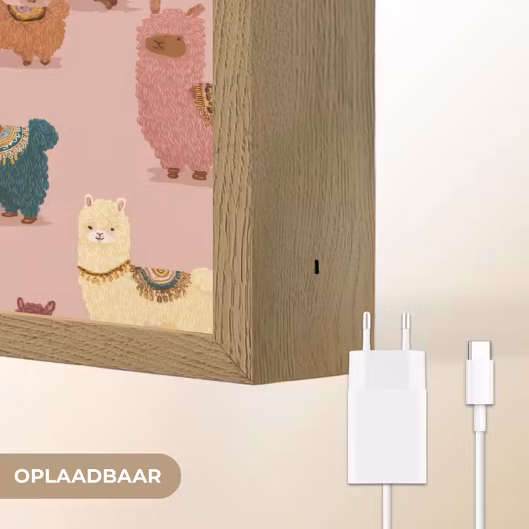 Lightbox - Wandlamp - Alpaca's - Patroon - Kleurrijk — 7