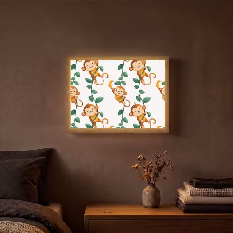 Lightbox - Wandlamp - Apen - Lianen - Kleurrijk — 3