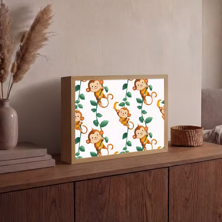 Lightbox - Wandlamp - Apen - Lianen - Kleurrijk — 4